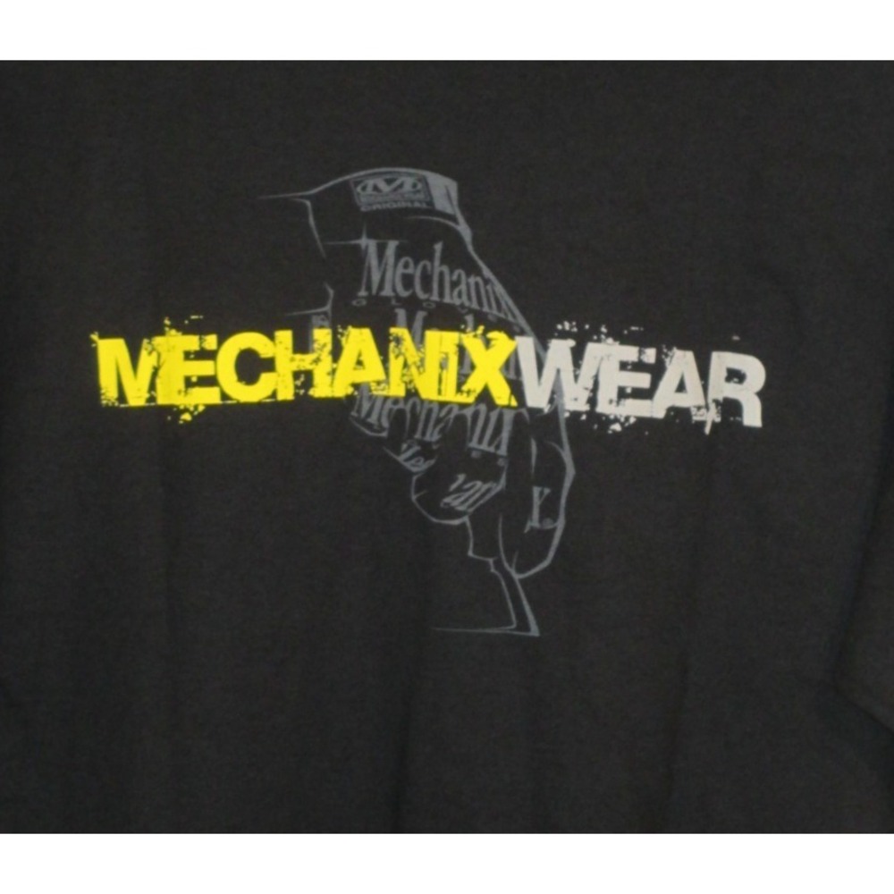 Mechanix Wear Spell Out Glove Graphic Black Tee L Mens Workwear